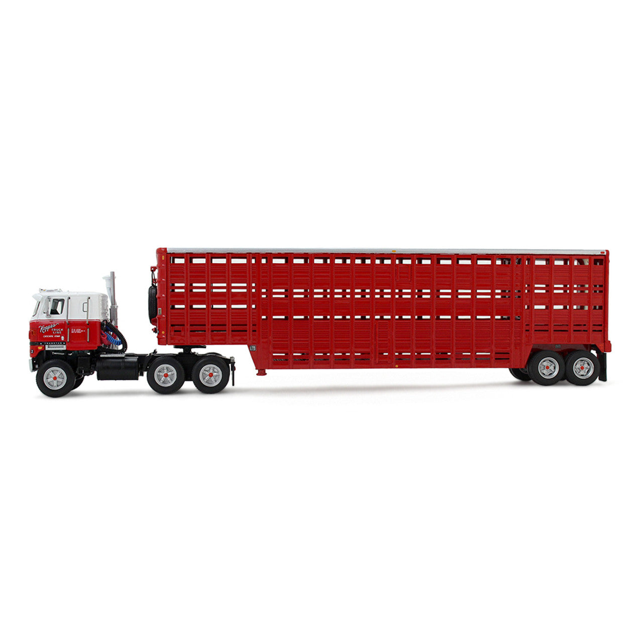 International 4070B Transtar II COE w/45' Wilson Livestock Trailer "Koppes Truck Line" (Red/White)