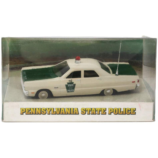 Model of a Pennsylvania State Police car in packaging