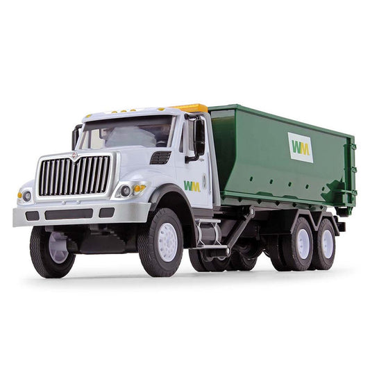 International WorkStar Roll-Off Truck with Roll-Off Container "Waste Management" (White/Green)