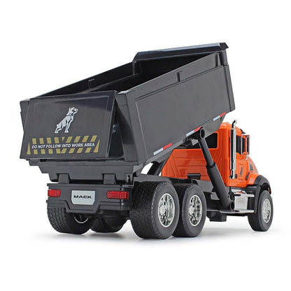 Mack Granite Dump Truck with Lights & Sounds (Orange/Black)