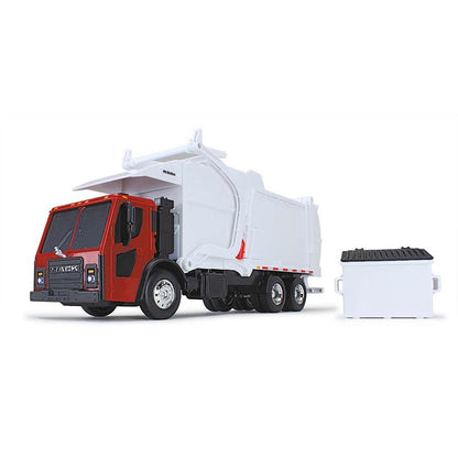 Mack LR w/McNeilus Meridian Front Load Refuse Truck Body and Bin (Red/White) (Lights & Sounds)