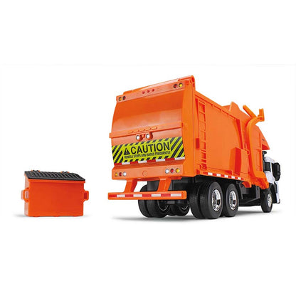 Mack LR w/McNeilus Meridian Front Load Refuse Truck Body and Bin (White/Orange) (Lights & Sounds)