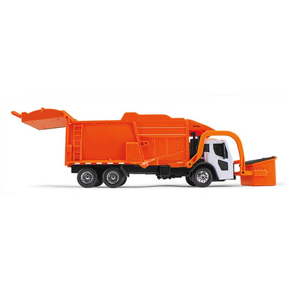 Mack LR w/McNeilus Meridian Front Load Refuse Truck Body and Bin (White/Orange) (Lights & Sounds)