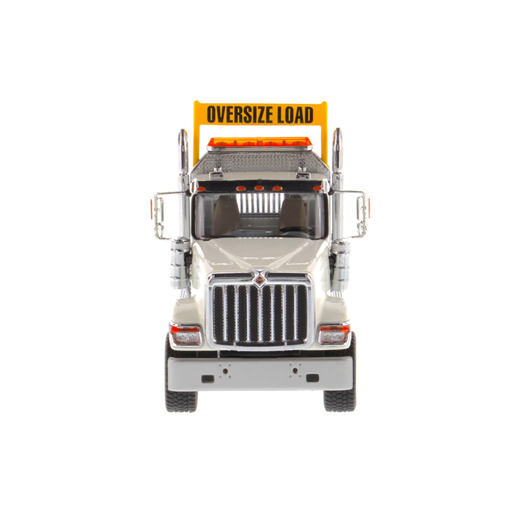 1:50 Scale Diecast Model of a White International HX520 Tandem-Axle Day Cab Tractor on a White Background