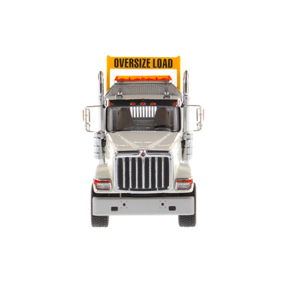 1:50 Scale Diecast Model of a White International HX520 Tandem-Axle Day Cab Tractor on a White Background