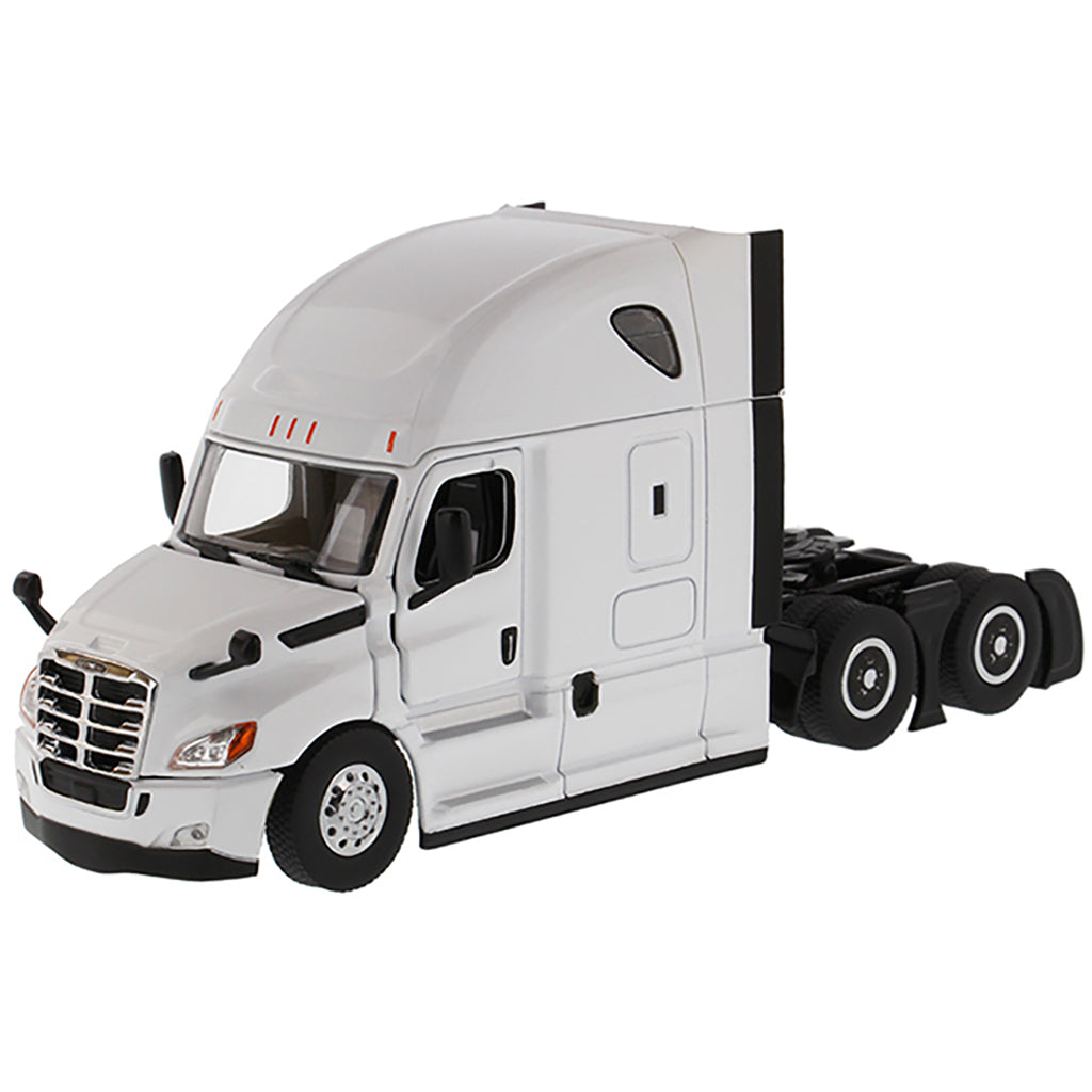 Model of a white semi-truck on a white background