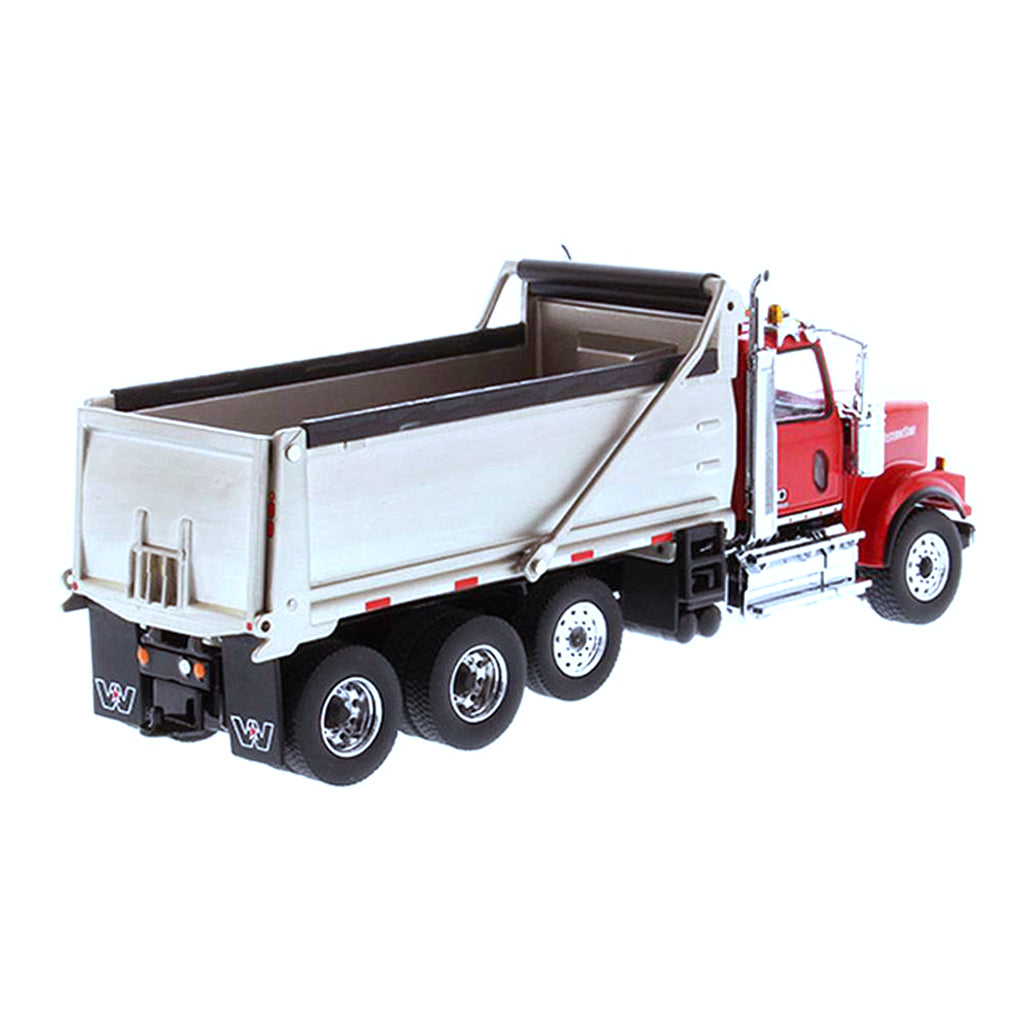 Western Star 4900 SF Dump Truck (Red w/Matte Silver Plated Dump Body)