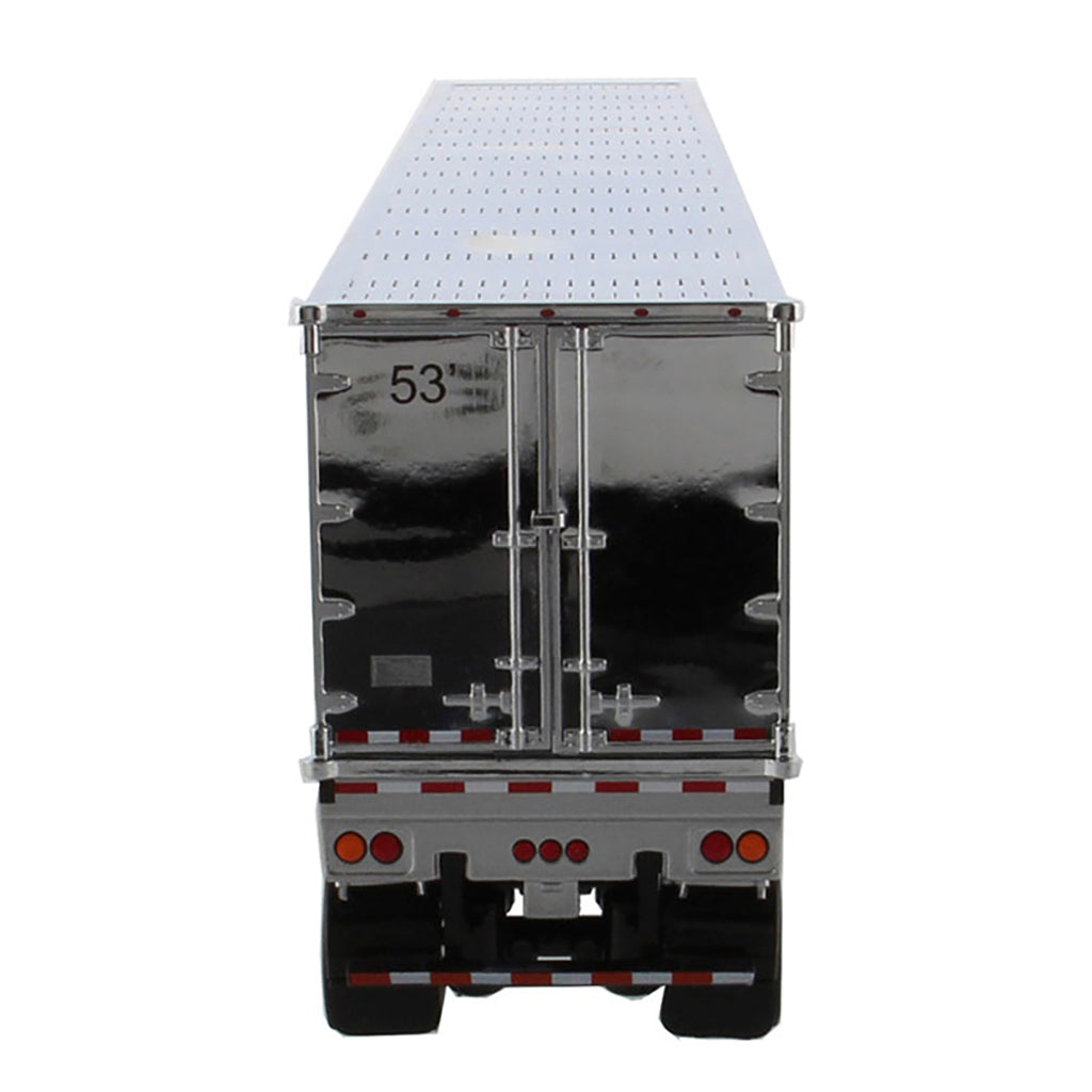 Peterbilt 579 UltraLoft Sleeper Cab Tractor (Legendary Black) w/53' Refrigerated Goods Trailer (Chrome Plated)