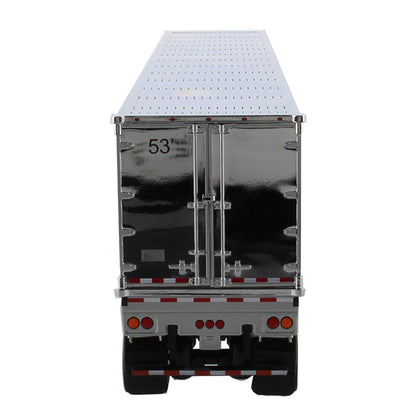 Peterbilt 579 UltraLoft Sleeper Cab Tractor (Legendary Black) w/53' Refrigerated Goods Trailer (Chrome Plated)