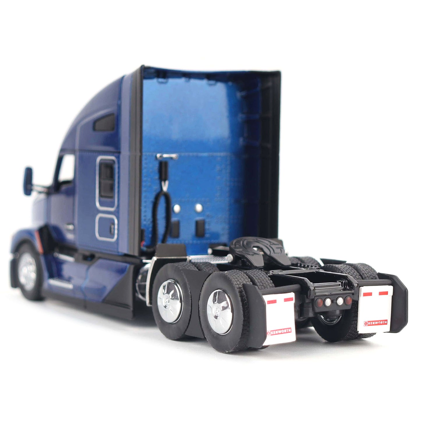 Blue model Kenworth T680 truck on a white background