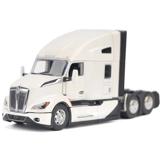 Model of a white Kenworth T680 semi-truck on a white background