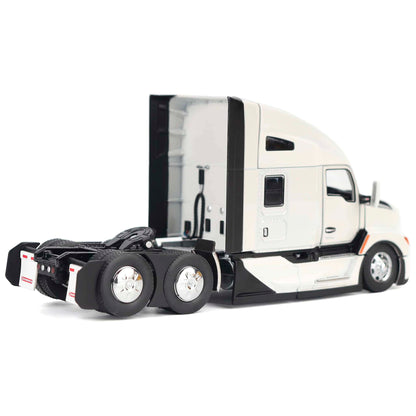 Model of a white Kenworth T680 semi-truck on a white background