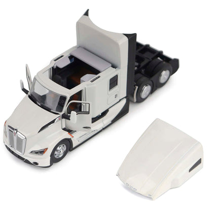 Model of a white Kenworth T680 semi-truck on a white background