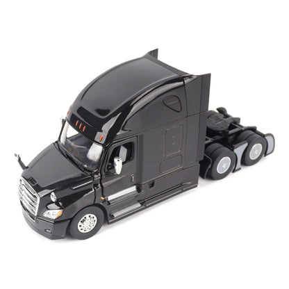 Model of a Black 2018 Freightliner Cascadia Hi-Roof Sleeper Tractor on a White Background
