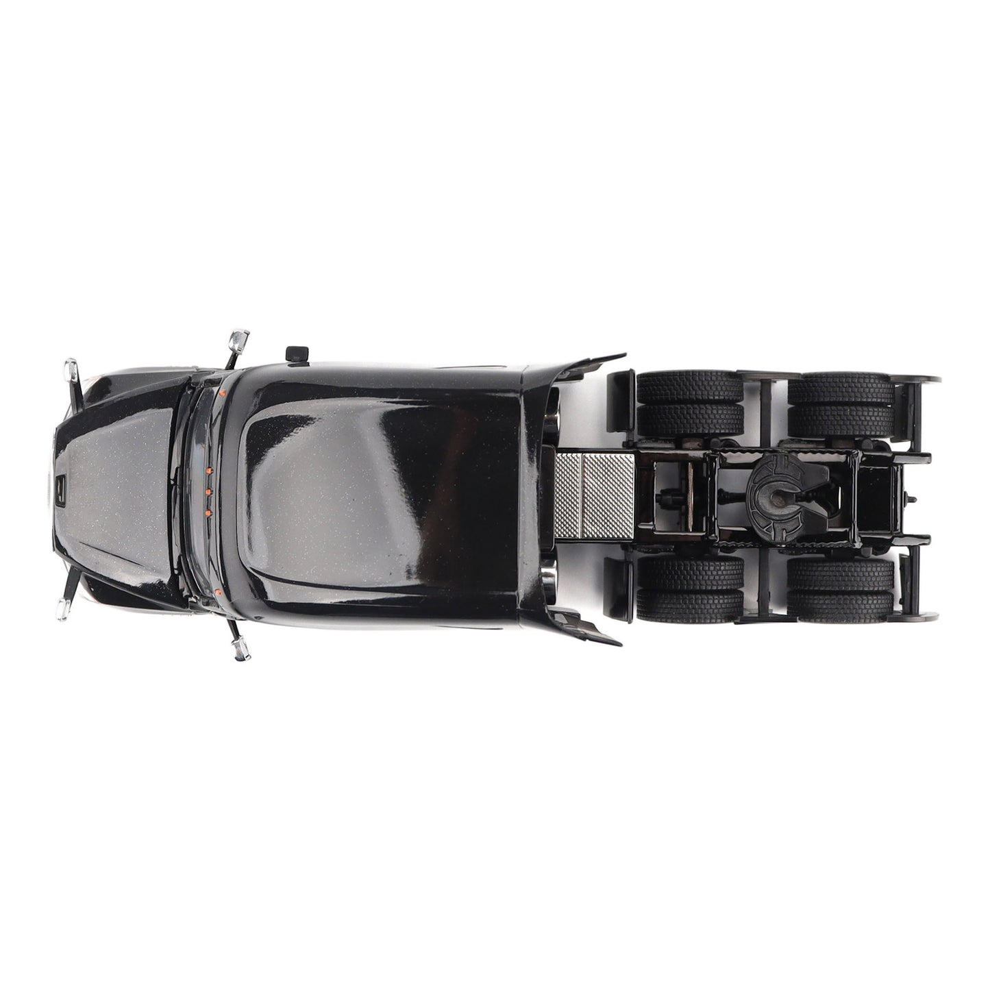 Model of a Black 2018 Freightliner Cascadia Hi-Roof Sleeper Tractor on a White Background