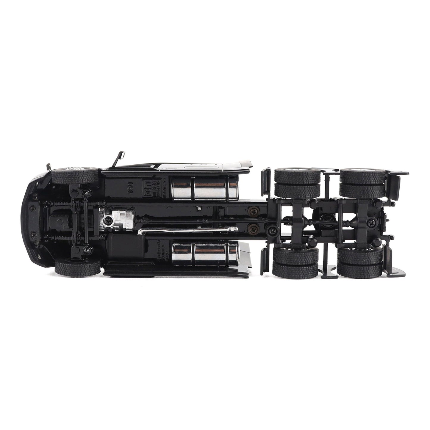 Model of a Black 2018 Freightliner Cascadia Hi-Roof Sleeper Tractor on a White Background