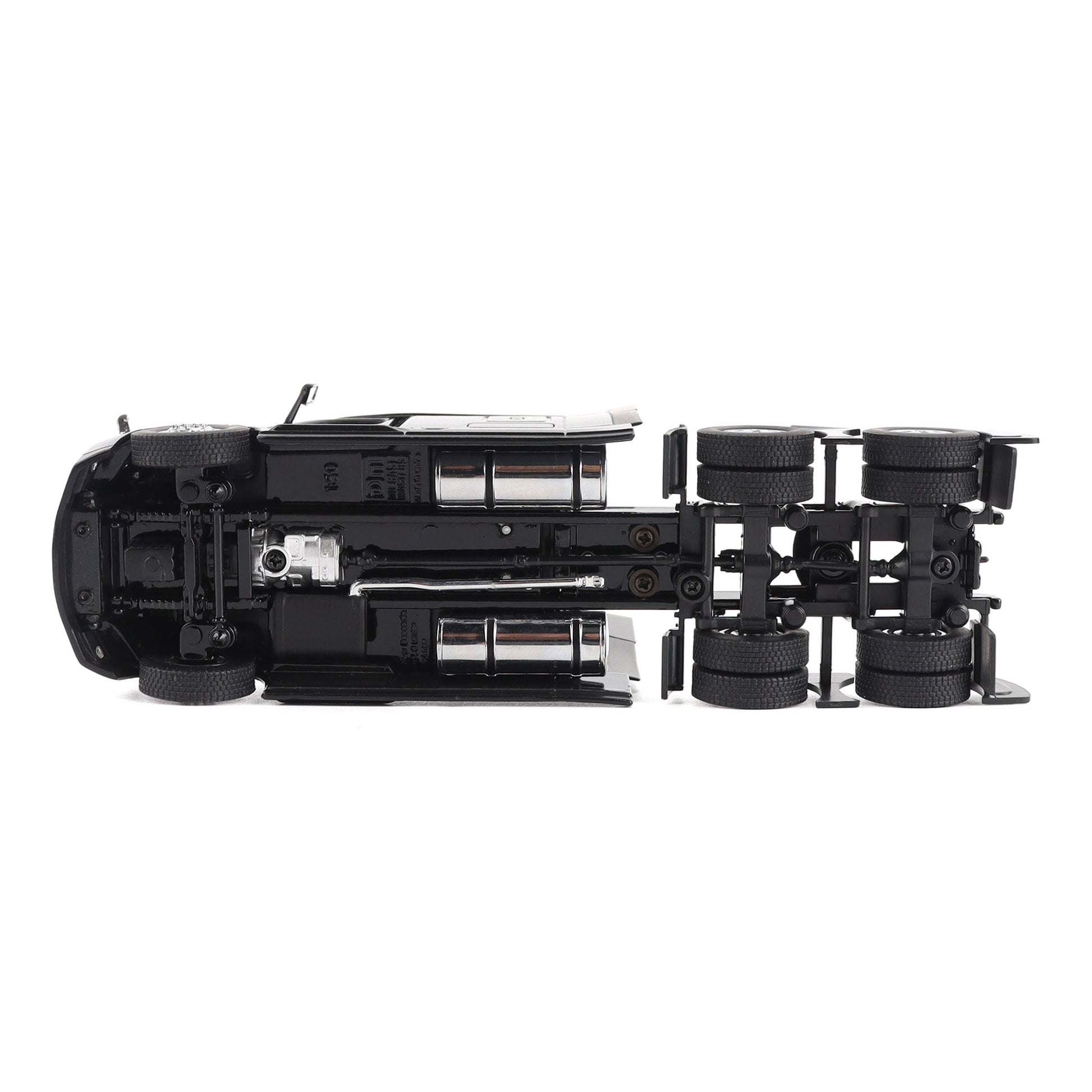 Model of a Black 2018 Freightliner Cascadia Hi-Roof Sleeper Tractor on a White Background
