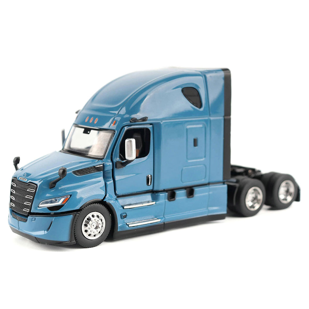 Model of a blue 2025 Freightliner Cascadia Semi Tractor on a white background