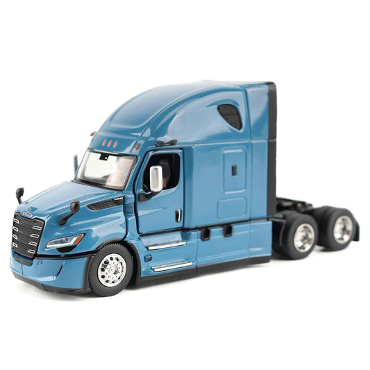 Model of a blue 2025 Freightliner Cascadia Semi Tractor on a white background