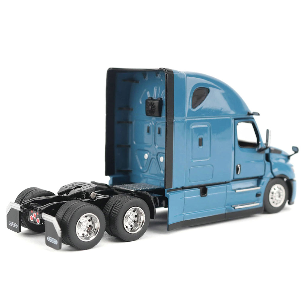 Model of a blue 2025 Freightliner Cascadia Semi Tractor on a white background
