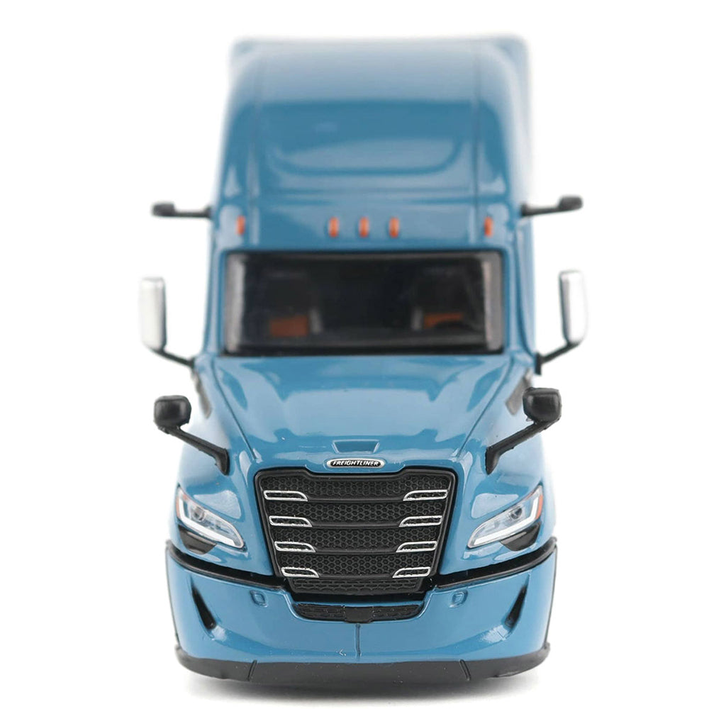 Model of a blue 2025 Freightliner Cascadia Semi Tractor on a white background