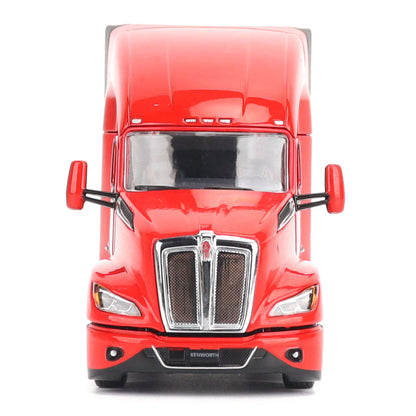Model of a Red Kenworth T680 Hi-Roof Sleeper Tractor on a White Background