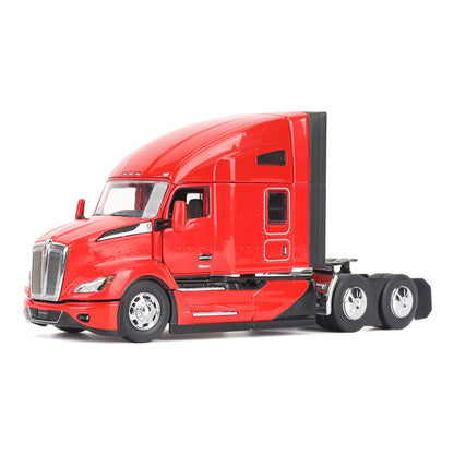 Model of a Red Kenworth T680 Hi-Roof Sleeper Tractor on a White Background