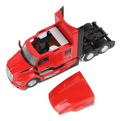 Model of a Red Kenworth T680 Hi-Roof Sleeper Tractor on a White Background