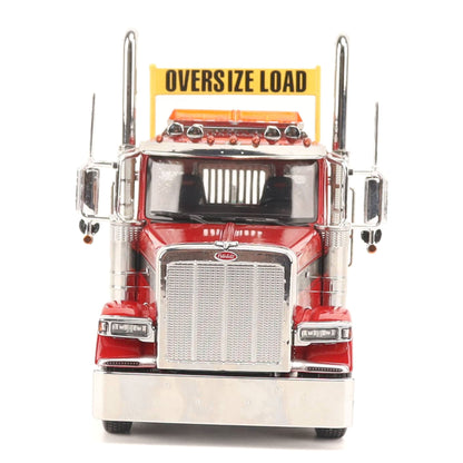 1:32nd Scale Diecast Model of a Peterbilt Model 589 Day Cab Tractor with Tri-Axle Configuration Photographed on a Clean White Background