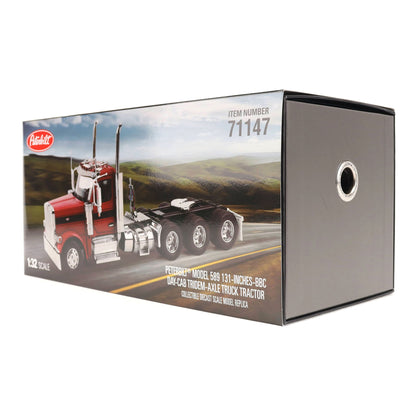 Colorful packaging for a peterbilt Model 589 on a Clean White Background