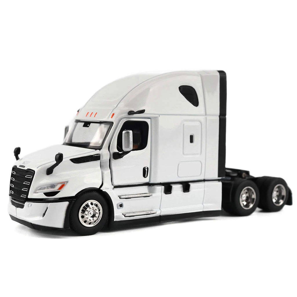 Model of a white 2025 Freightliner Cascadia Semi Tractor on a white background