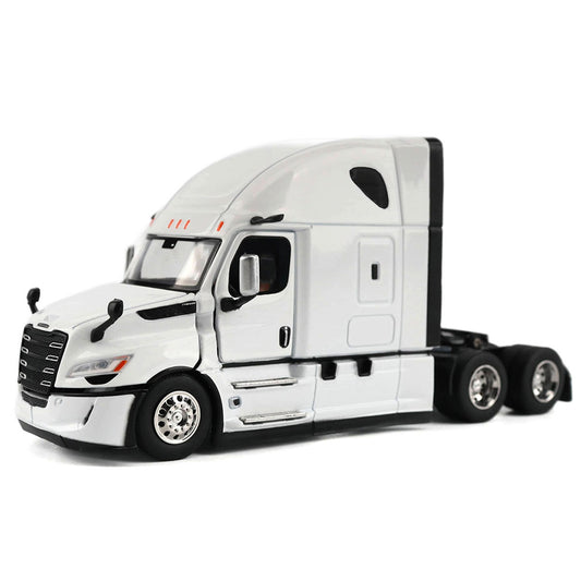 Model of a white 2025 Freightliner Cascadia Semi Tractor on a white background