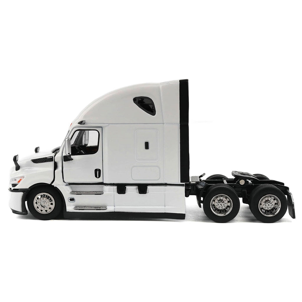Model of a white 2025 Freightliner Cascadia Semi Tractor on a white background