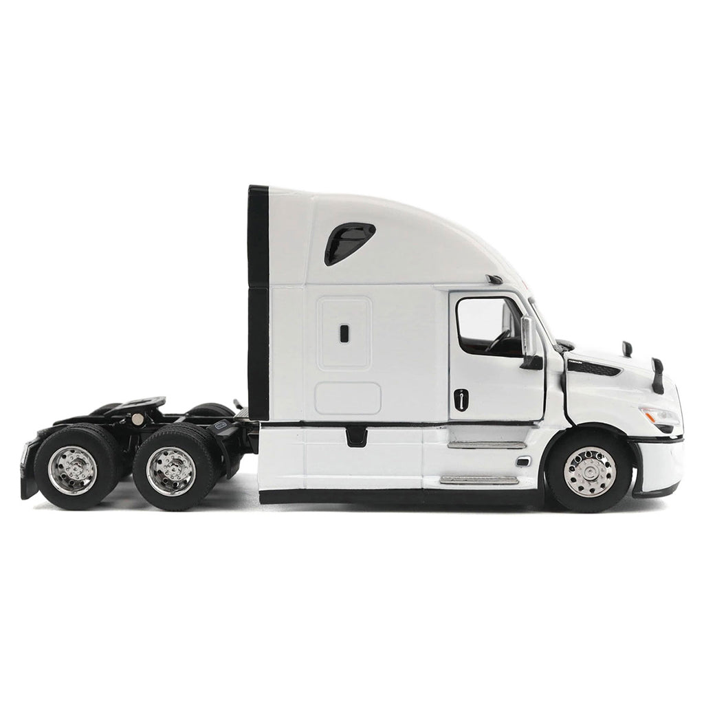 Model of a white 2025 Freightliner Cascadia Semi Tractor on a white background