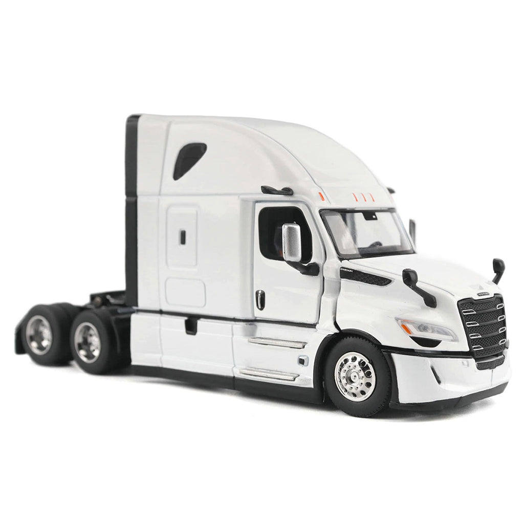 Model of a white 2025 Freightliner Cascadia Semi Tractor on a white background