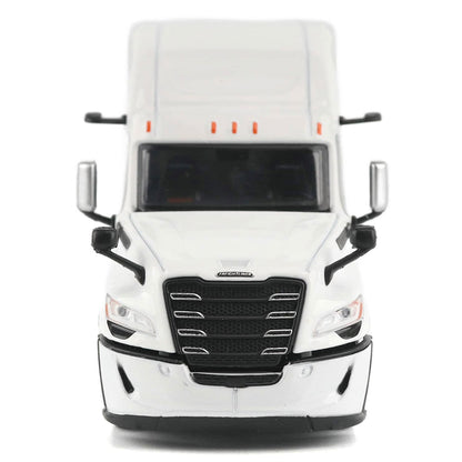 Model of a white 2025 Freightliner Cascadia Semi Tractor on a white background