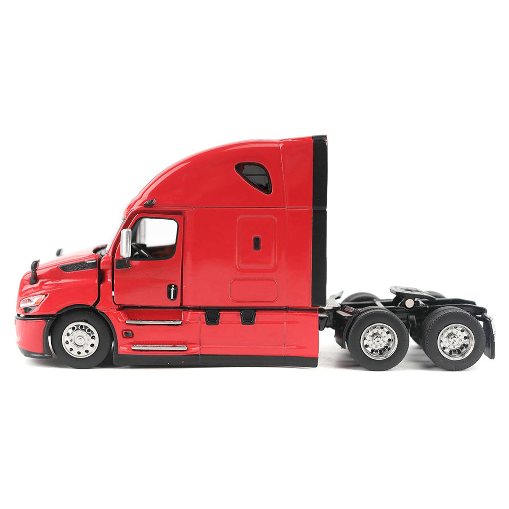 Red semi-truck model on a white background
