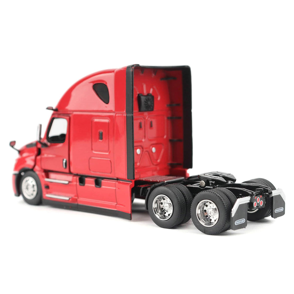 Red toy truck on a white background