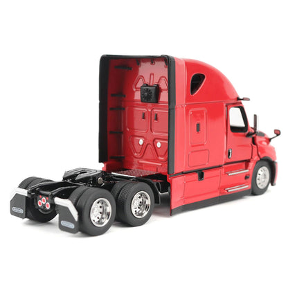 Red model truck on a white background