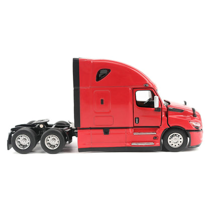 Red semi-truck model on a white background