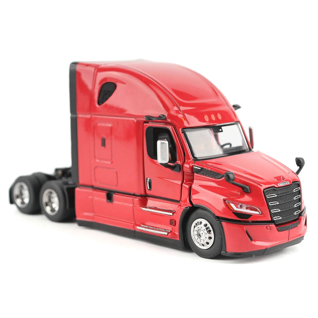 Red semi-truck model on a white background