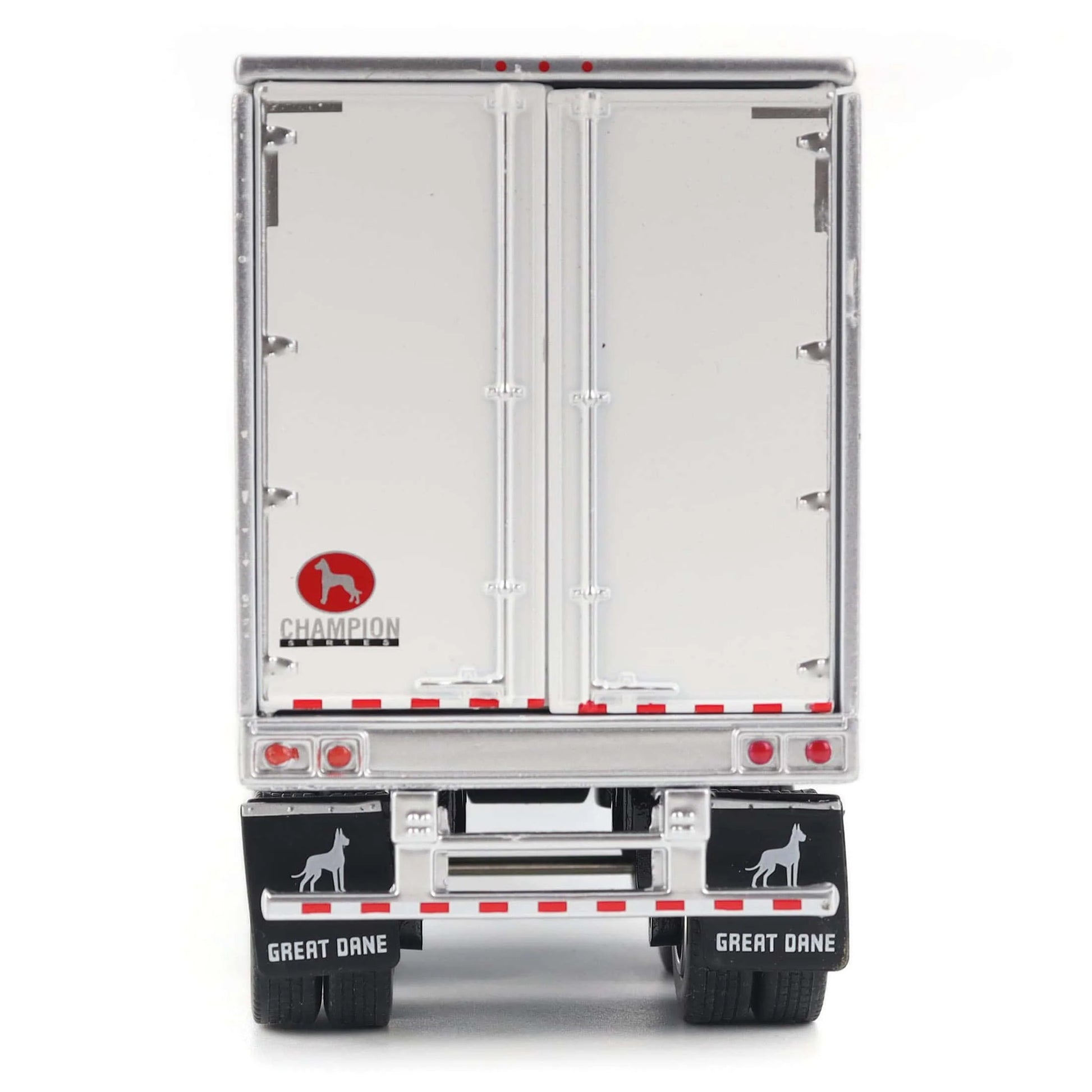 1:50th Scale Diecast Model of a 53 foot Great Dane Champion Dry Goods Van Trailer Photographed on a White Background