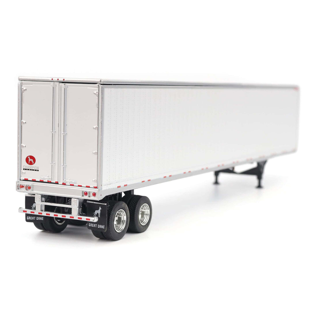1:50th Scale Diecast Model of a 53 foot Great Dane Champion Dry Goods Van Trailer Photographed on a White Background
