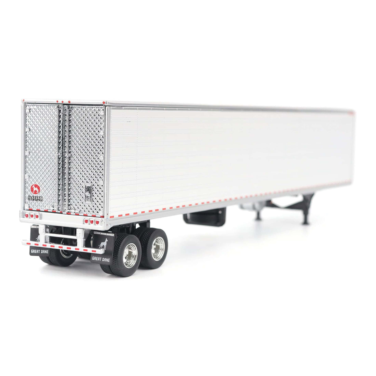 1:50th Scale Diecast Model of a 53 foot Great Dane Everest Refrigerated Goods Van Trailer Photographed on a White Background
