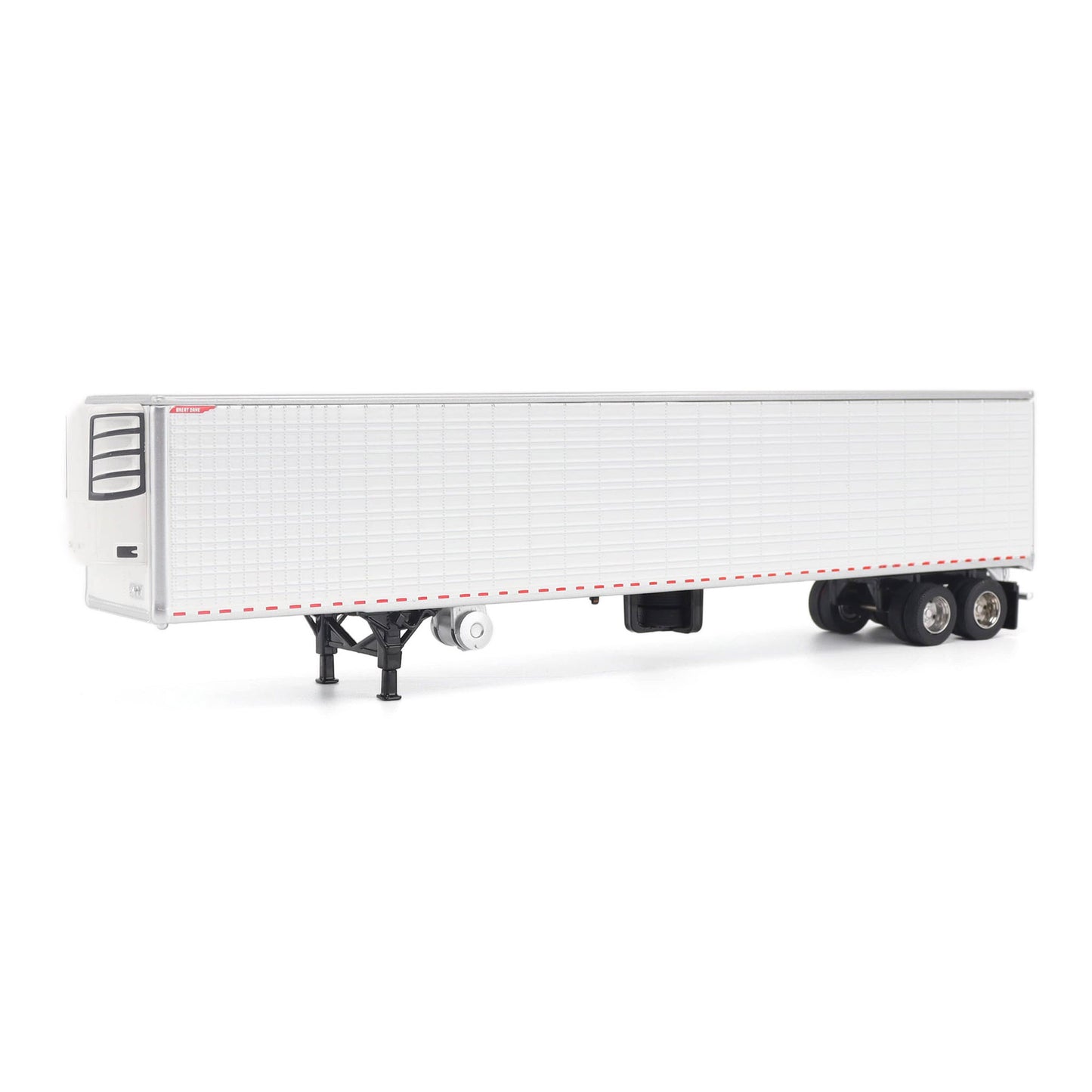 A white Great Dane Everest refrigerated semi-trailer model or shown in side profile on a clean white background.