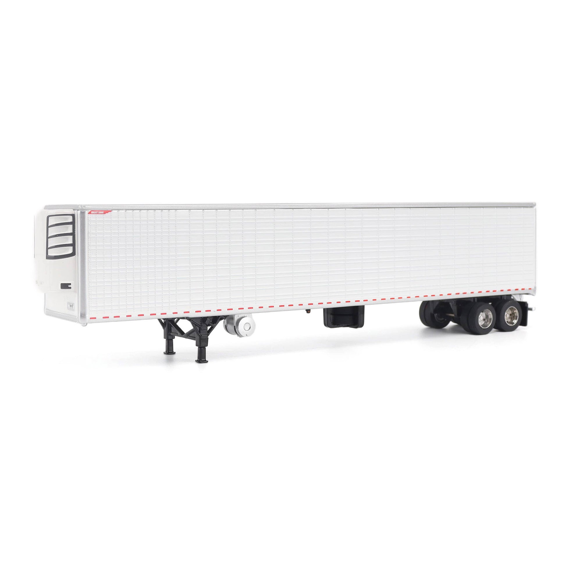 A white Great Dane Everest refrigerated semi-trailer model or shown in side profile on a clean white background.