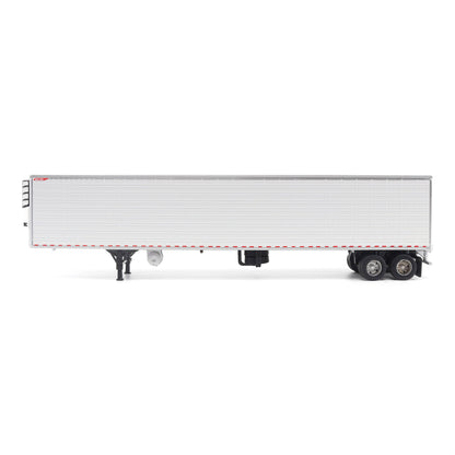 A white Great Dane Everest refrigerated semi-trailer model or shown in side profile on a clean white background.