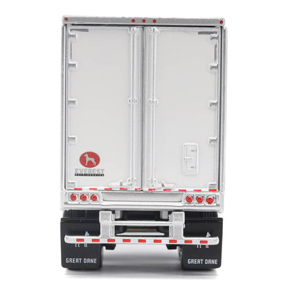 A white Great Dane Everest refrigerated semi-trailer model or shown in side profile on a clean white background.