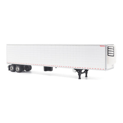 A white Great Dane Everest refrigerated semi-trailer model or shown in side profile on a clean white background.