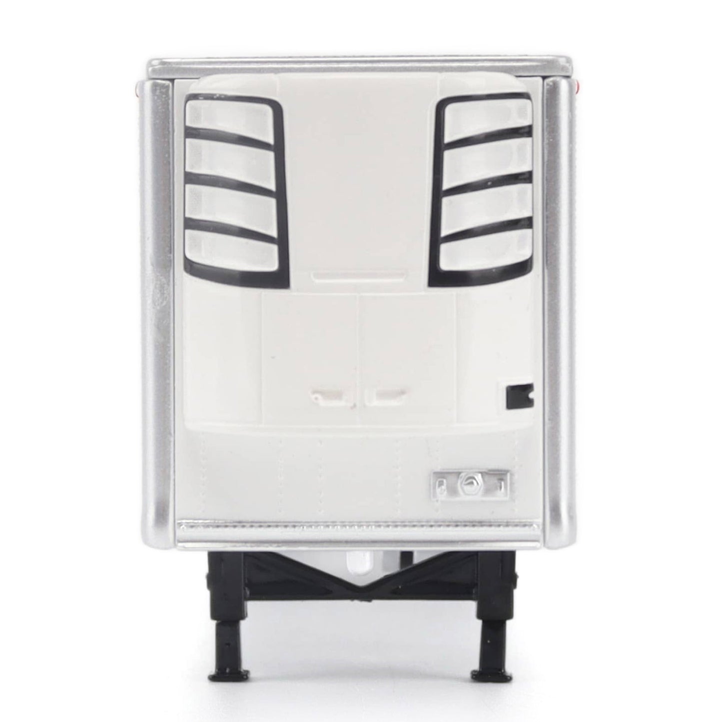 A white Great Dane Everest refrigerated semi-trailer model or shown in front view on a clean white background.